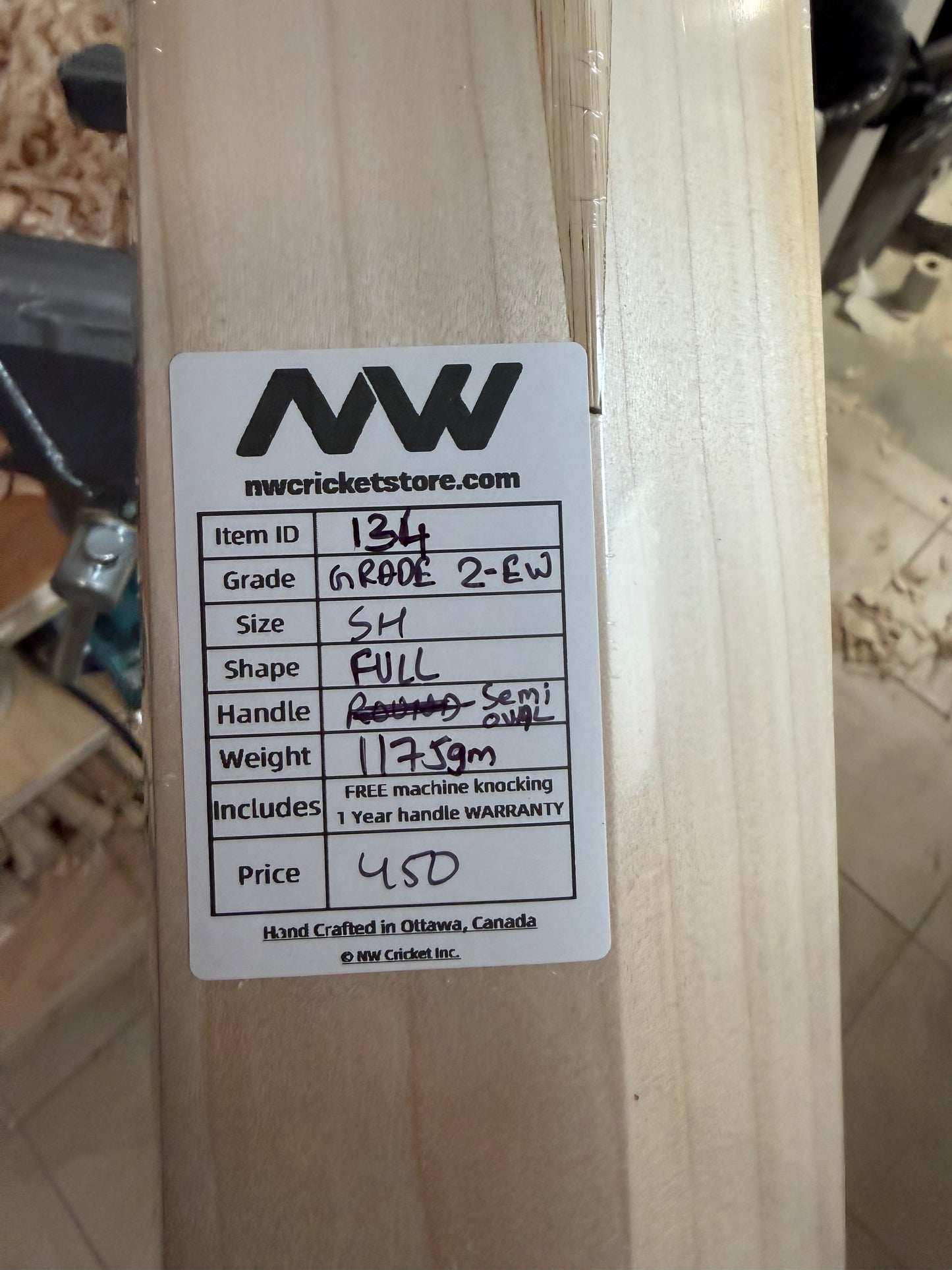 Grade 2 English Willow Cricket Bat - 134