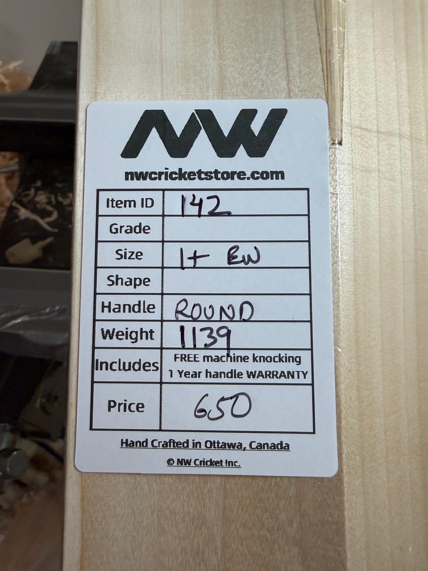 Grade 1+ English Willow Cricket Bat - 142