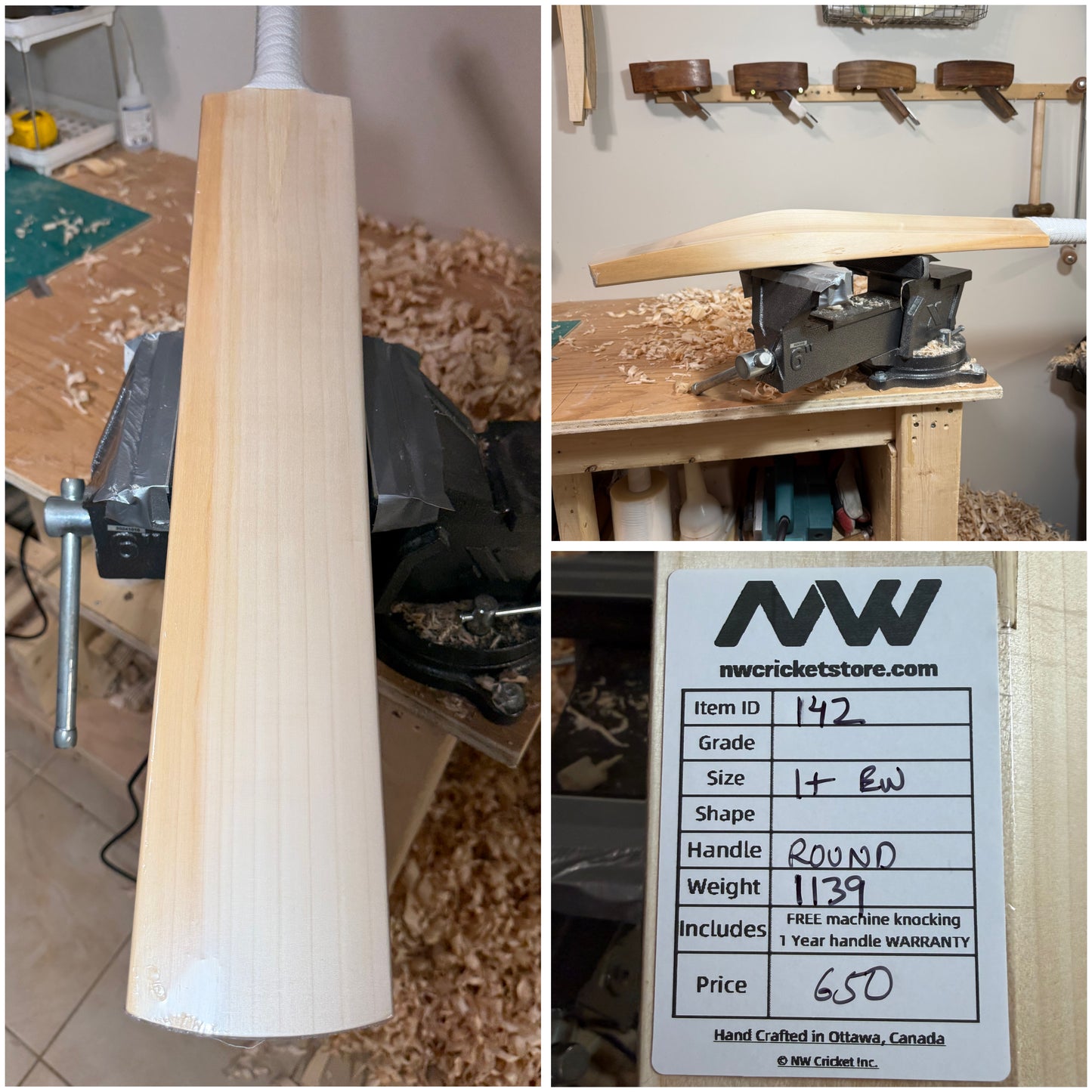Grade 1+ English Willow Cricket Bat - 142