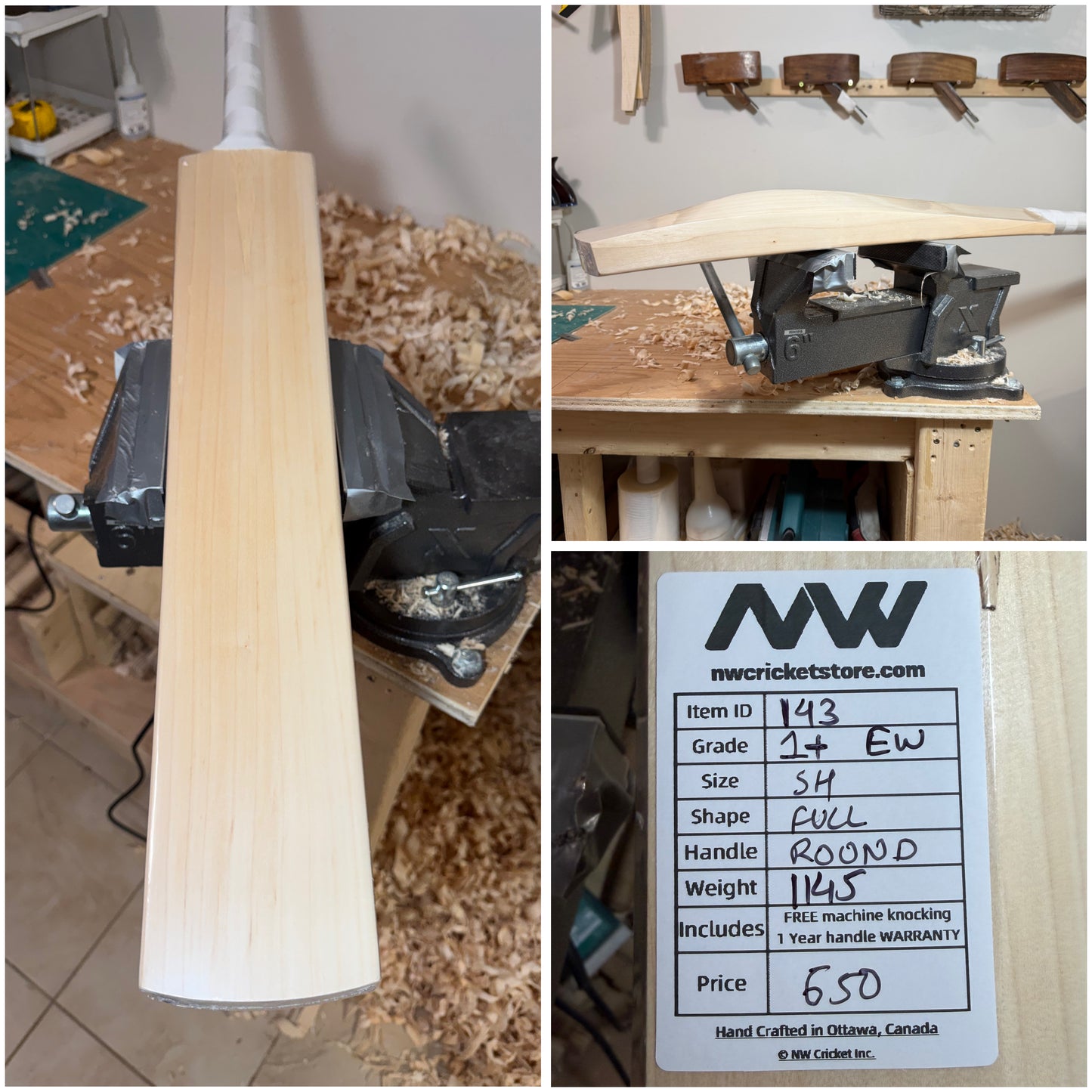 Grade 1+ English Willow Cricket Bat - 143