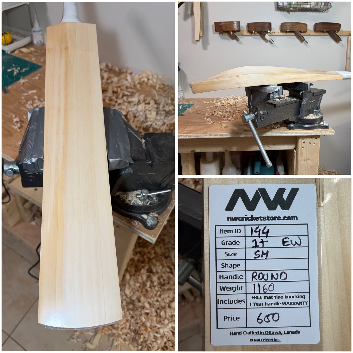 Grade 1+ English Willow Cricket Bat - 144